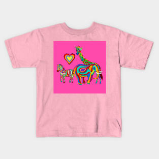 Rainbow Savanna (pink) Kids T-Shirt